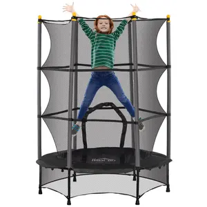 Buy 4.6FT/55" Kids Trampoline with Safety Enclosure, Outdoor Indoor Use, for Ages 3-10 Years, Black