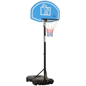 Buy Adjustable Basketball Hoop and Stand, with Wheels and Weight Base, Blue