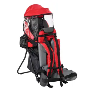 Buy Baby Hiking Backpack Carrier Child Carrier with Ergonomic Hip Seat Detachable Rain Cover Adjustable Straps Stand for Toddler 6 - 36 Months Red