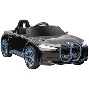 Buy BMW i4 Licensed 12V Kids Electric Ride-On Car, with Remote Control, Portable Battery, Music, Horn, Headlights - Black
