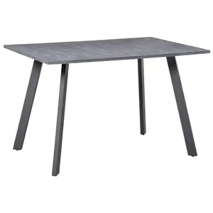 Buy Dining Table, Contemporary Rectangle Kitchen Table with Metal Legs and Spacious Tabletop for Dining Room, Living Room, Dark Grey