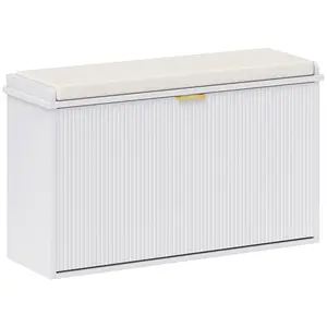 Buy Elegant Eight Shoe Bench, with Top Seat - White