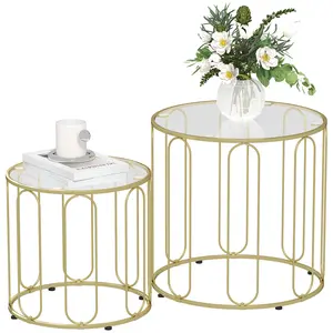 Buy Elliptical Cut-Out Nesting Tables - Gold-Tone