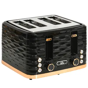 Buy Four-Slice Rippled Toaster - Black