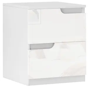 Buy High Gloss Bedside Table - White
