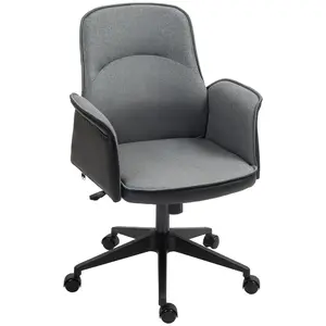Buy Linen and Faux Leather Mix Office Chair - Grey
