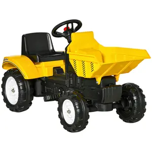 Buy Kids Ride on Tractor No Power Pedal Go Kart with Manual Control Bucket for 3-6 Years Old