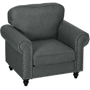 Buy Mid-Century Armchair, with Pocket Springs - Charcoal Grey