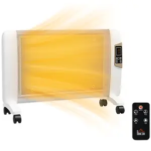 Buy Mica Electric Space Heater, Portable Heater for Home with 2 Heat Settings, Living Room, Study, Garage, Adjustable Temperature 18-30&deg;C, 1000W/2000W, White