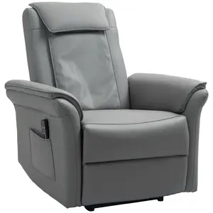 Buy Recliner Armchair with 3D Kneading Massage, Breathable Leather Recliner Chair with Back Massager and Headrest, Electric Reclining Chair with Footrest, Remote, USB Port, Side Pockets for Home