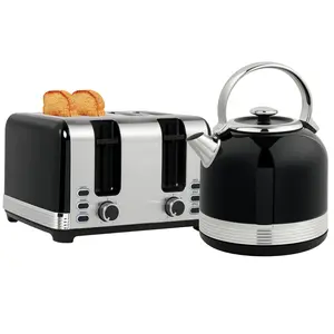 Buy Polished Metal Kettle and Toaster Set - Black