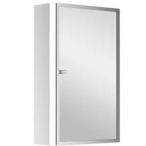 Buy Stainless Steel Wall mounted Bathroom Mirror Cabinet 2 Shelves Storage Unit Furniture w/Single Door (60H x 40L x 13D (cm))