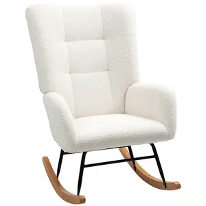 Buy Teddy Fleece Rocking Chair - Cream White
