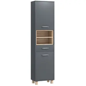Buy Tall Bathroom Storage Cabinet, Bathroom Storage Unit, Freestanding Bathroom Cabinet with Open Shelves and Drawer