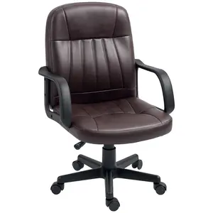 Buy Swivel Executive Chair PU Leather Computer Desk Chair, Dark Brown