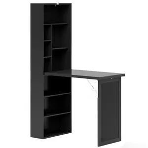 Buy Three-Part Work Desk, with Storage and Chalkboard - Black