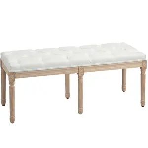 Buy Vintage French Look Bed End Bench - Cream White