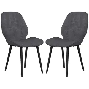 Buy Velvet Dining Chairs, Set of 2 Dining Room Chairs with Metal Legs for Living Room, Dining Room, Grey
