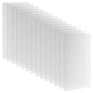 Buy 14 Pieces Polycarbonate Sheets, 121 x 61 x 0.4cm Twin-Wall Plastic Roofing Sheets, 10m&sup2; Replacement Greenhouse Panels, Waterproof and UV Protection, Clear
