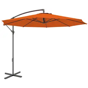 Buy 2.45m Overhanging Cantilever Parasol, with Cross Base - Orange
