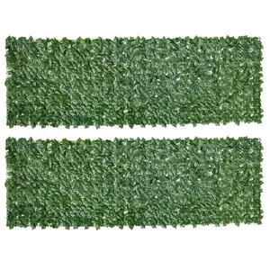 Buy 2-Piece Artificial Leaf Hedge Screen Privacy Fence Panel for Garden Outdoor Indoor Decor, Dark Green, 3M x 1M