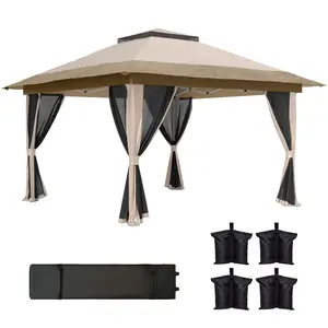 Buy 3.6 x 3.6m Pop-Up Gazebo, with Accessories - Beige