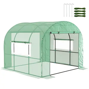 Buy 300 x 300cm Walk-In Polytunnel Greenhouse - Green