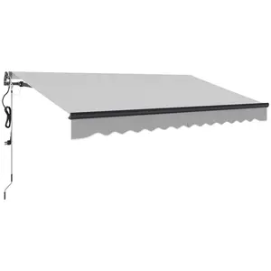 Buy 3.5 x 3(m) Electric Awning with Remote Controller, Aluminium Frame DIY Retractable Awning, UV30+ Sun Shade Canopy for Garden Patio Deck Door Window, Light Grey