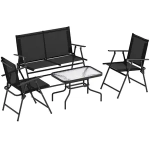 Buy 4 Pieces Patio Furniture Set - Black