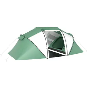 Buy 4-6 Man UV Protection Camping Tent - Green and White