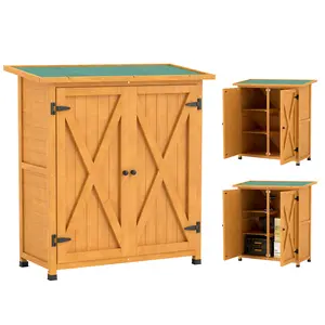 Buy 46.5 x 97cm Compact Wooden Storage Shed - Yellow