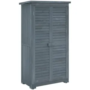 Buy 39.5 x 79cm Fir Wood Garden Shed - Grey