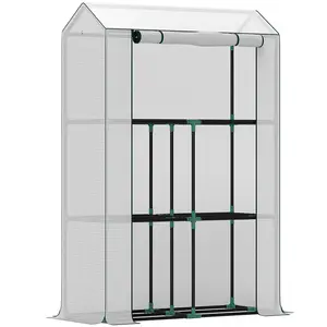 Buy 40 x 100cm Three Shelf Steel Frame Greenhouse - White