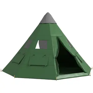 Buy 6 Men Tipi Tent with Carry Bag - Green