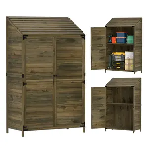 Buy 59 x 103.5 cm Two-Tier Wooden Garden Shed - Green