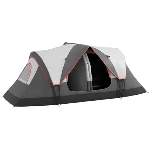 Buy Camping Tent for 6-8 Man with 2000mm Waterproof Rainfly and Carry Bag for Fishing Hiking Festival, Grey