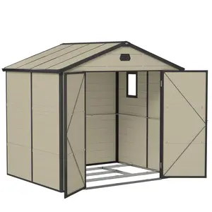 Buy 7.9ft x 6.2ft Aluminium Frame and Plastic Wall Shed, with Foundation - Cream White