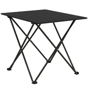 Buy Folding Camping Table, Lightweight Metal Picnic Table with Carry Bag, Foldable Table for Outdoor Camping, Picnic, Hiking, BBQ, Fishing, Black