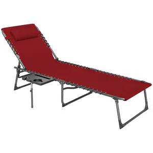 Buy Five-Position Reclining Sun Lounger - Red