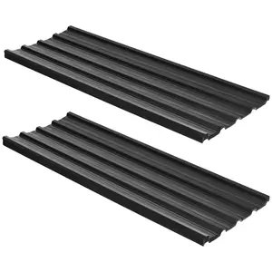Buy Corrugated Roofing Sheets, Pack of 24, Galvanised Metal Roofing Sheets for Greenhouse, Garage, Storage Shed, Carport, 129 x 45cm, Dark Grey