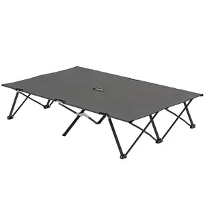 Buy Double Camping Cot Bed, with Bag - Charcoal Grey
