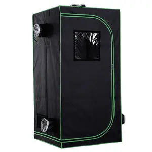 Buy Grow Tent Reflective Mylar Hydroponic with Adjustable Vents and Floor Tray for Indoor Plant Growing, 80 x 80 x 160 cm (31.5" x 31.5" x 63")
