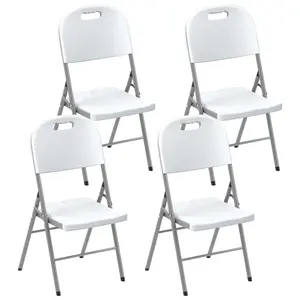 Buy Set of Four Foldable Outdoor Chairs - White