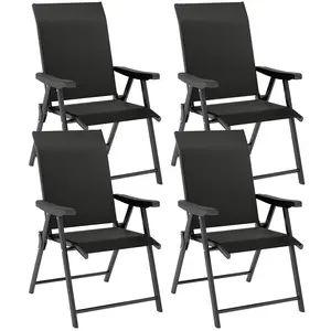 Buy Set of Four Folding Outdoor Chairs - Black