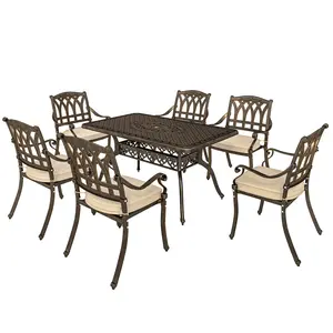 Buy Seven-Piece Cast Aluminium Garden Dining Set - Bronze Tone