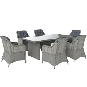 Buy Seven-Piece Rattan Dining Set - Mixed Grey