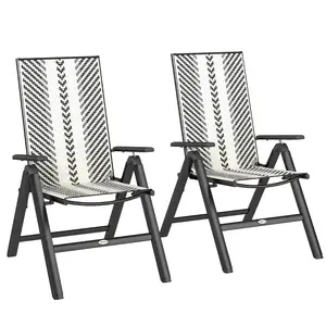 Buy Set of Two Rattan Reclining Garden Chairs - Grey