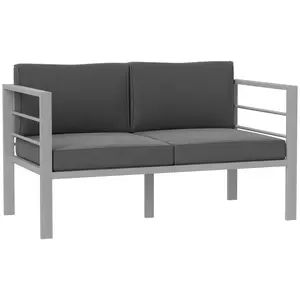 Buy Two-Seater Aluminium Garden Sofa - Grey