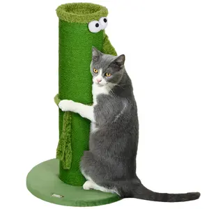 Buy 63cm Cat Scratching Post for Indoor Cats, with Sisal Rope Cover, Large Base, Green