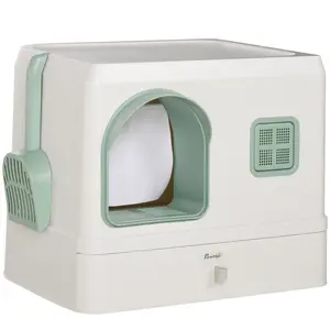 Buy Cat Litter Box, Hooded Cat Litter Tray, with Drawer Pan, Scoop, Deodorants